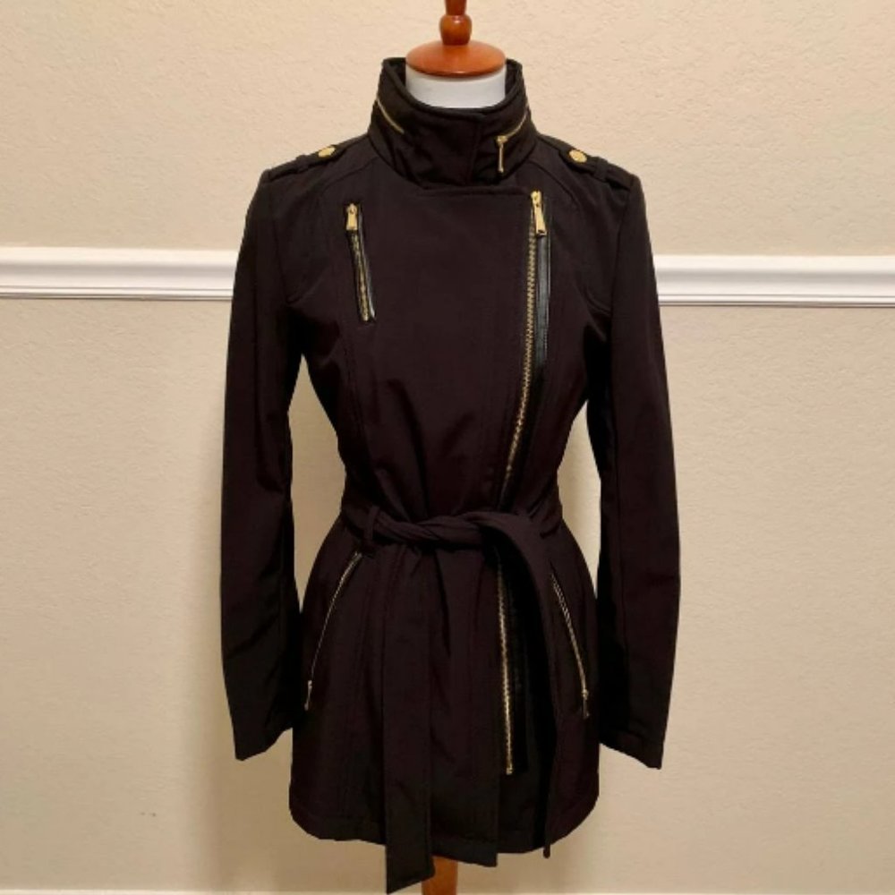 Michael Kors coat with gold details + hidden hood - SMALL